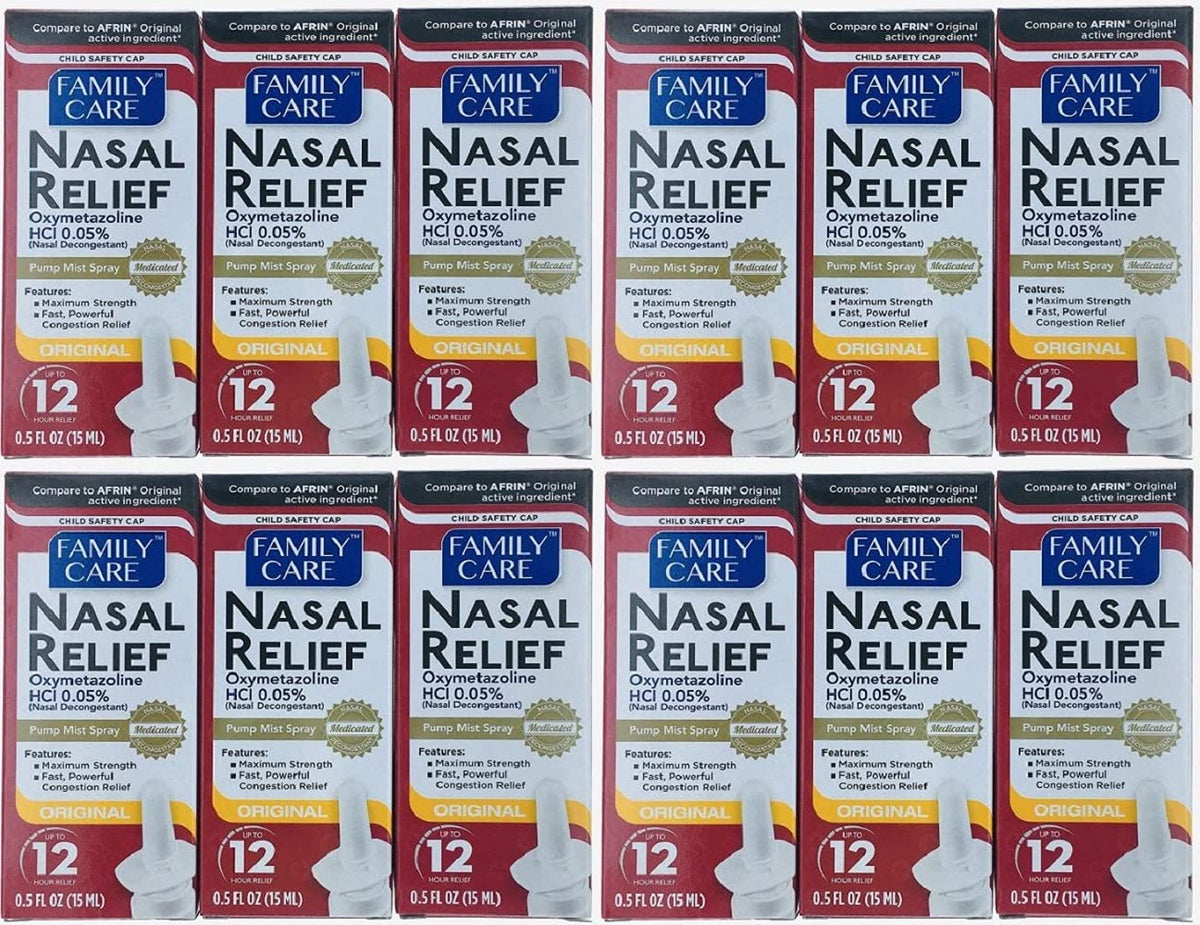 ASSURED Nasal Relief Spray bottle with quick, convenient mist for temporary relief