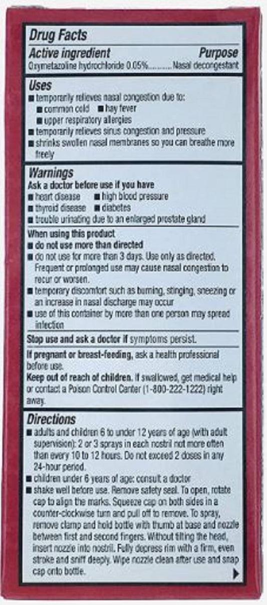 ASSURED Nasal Relief Spray 12-pack packaging for family care use