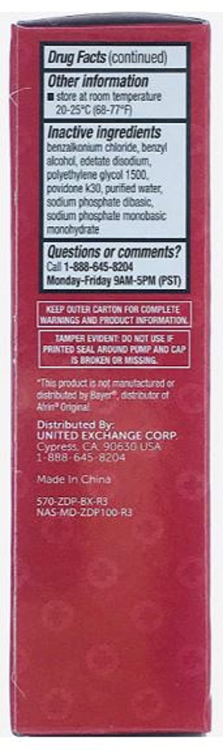 ASSURED Nasal Relief Spray pump-action delivers a steady mist for easy dosing