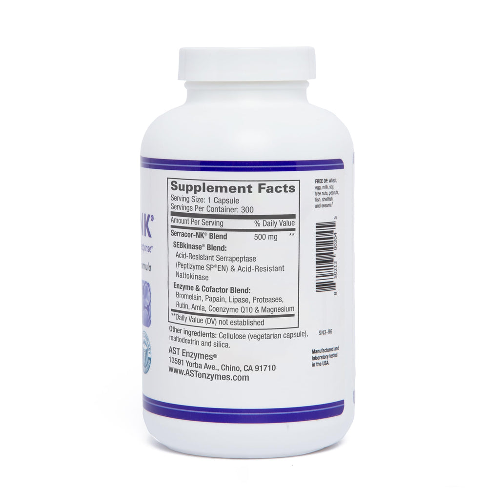 Serracor-NK capsules close-up highlighting capsules designed for systemic support.