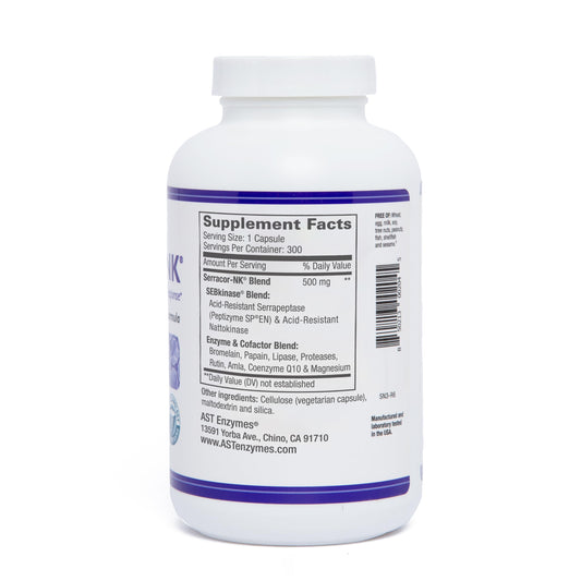 Serracor-NK capsules close-up highlighting capsules designed for systemic support.