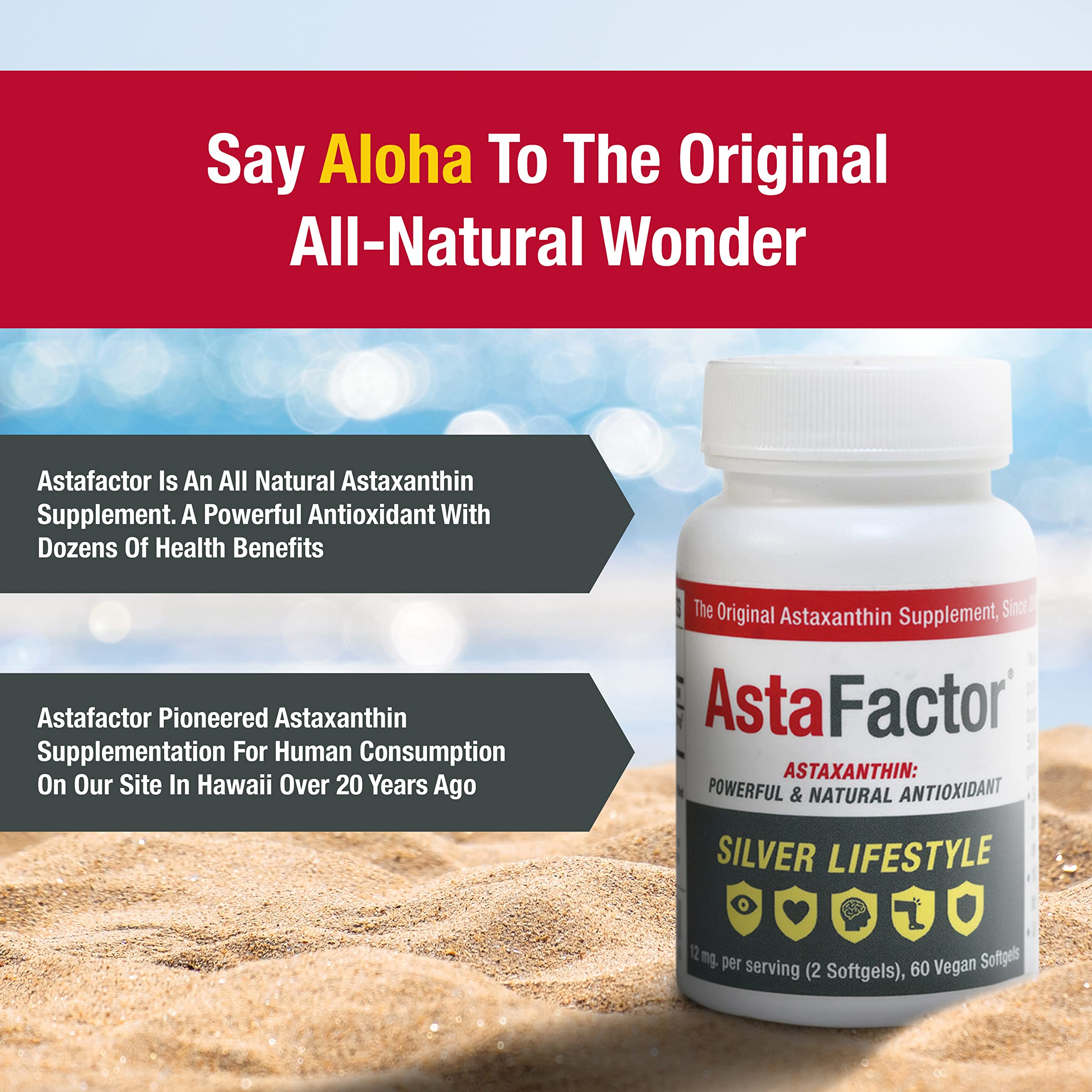 AstaFactor Silver softgels close-up highlighting antioxidant protection.