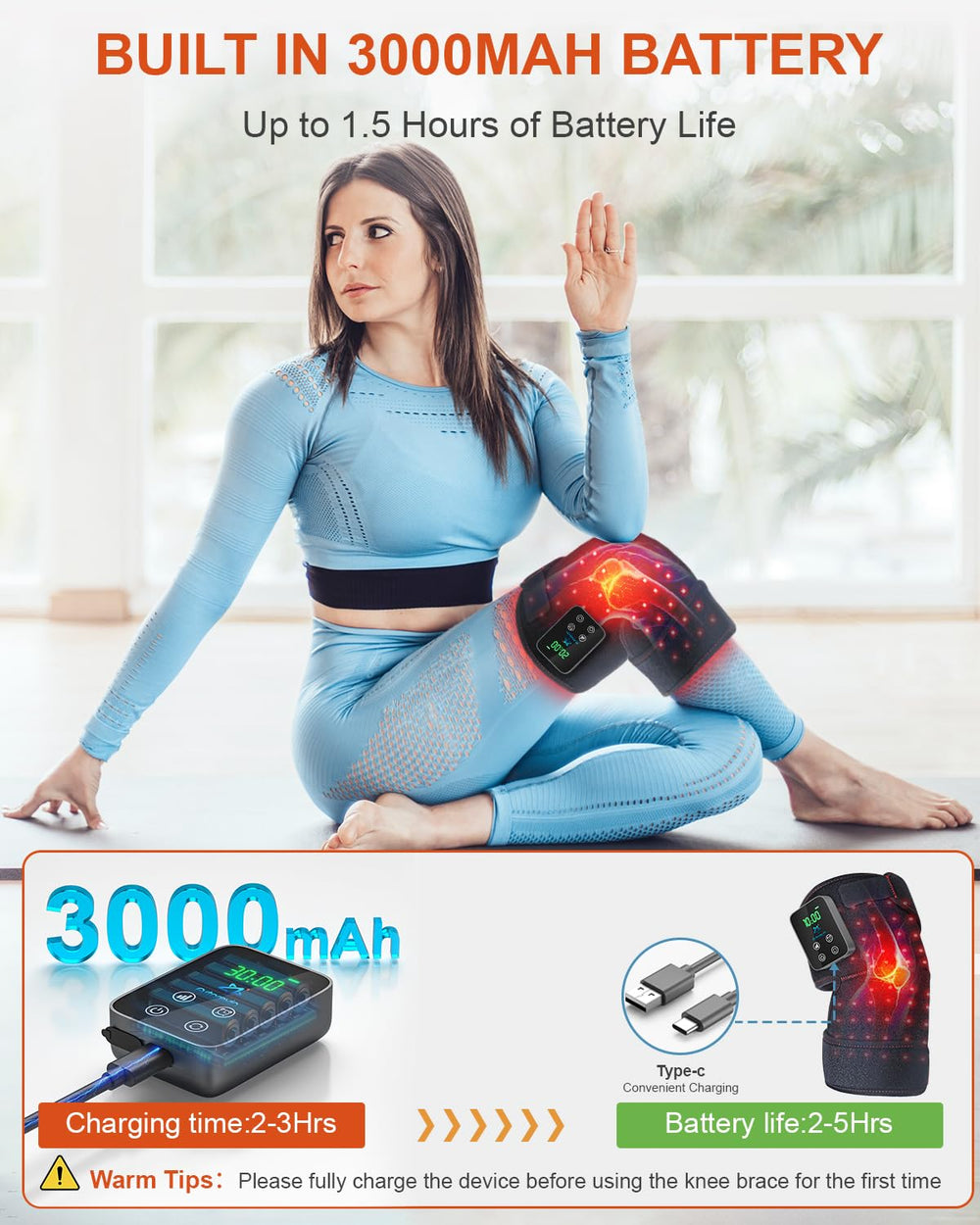 Astarexin knee brace adjustable strap ensuring secure, customizable fit.