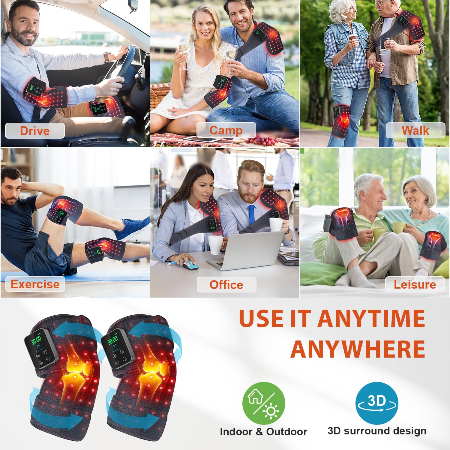 Astarexin knee wrap wireless battery enables cordless use during daily activities