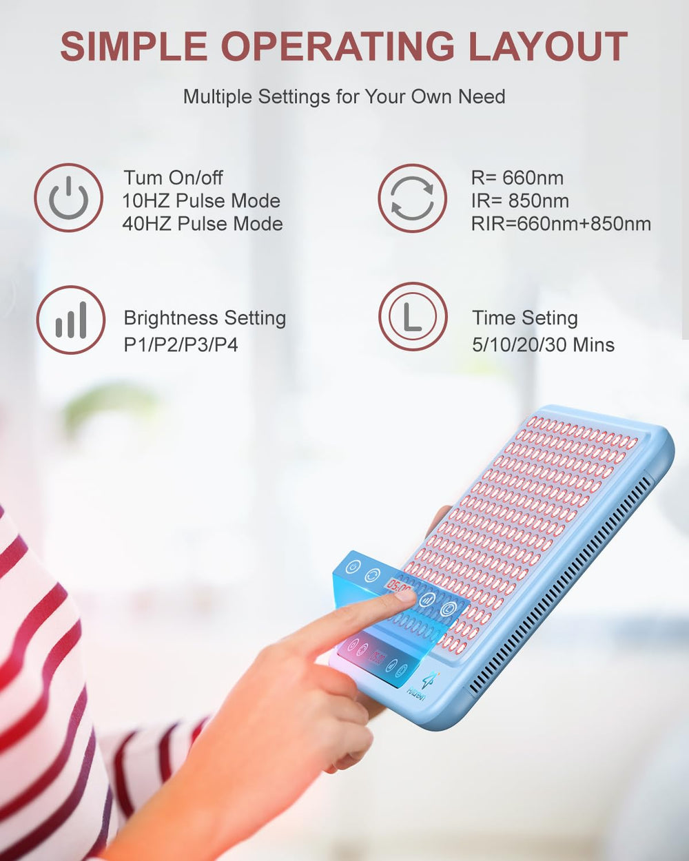 Astarexin red light panel built-in stand for hands-free targeting