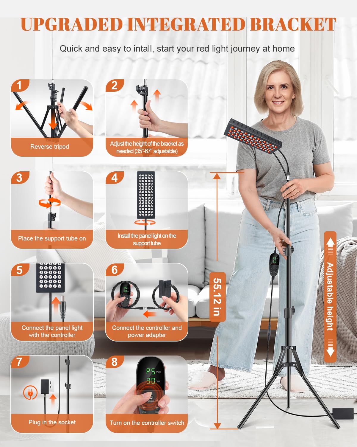 Astarexin adjustable gooseneck angle for lying, sitting, or standing use.