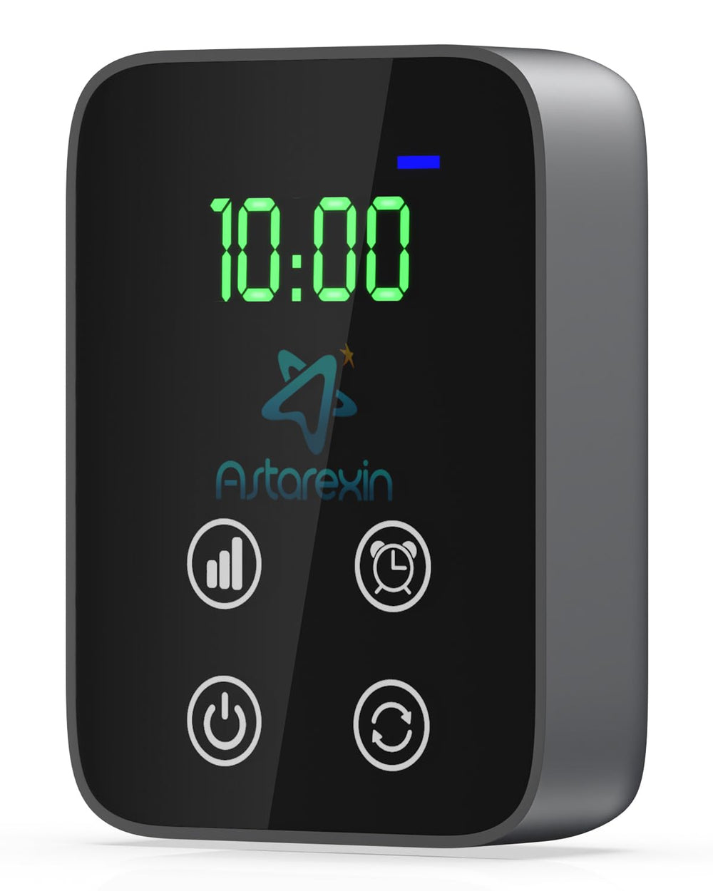Astarexin knee brace controller shows intelligent touchscreen for easy session control.