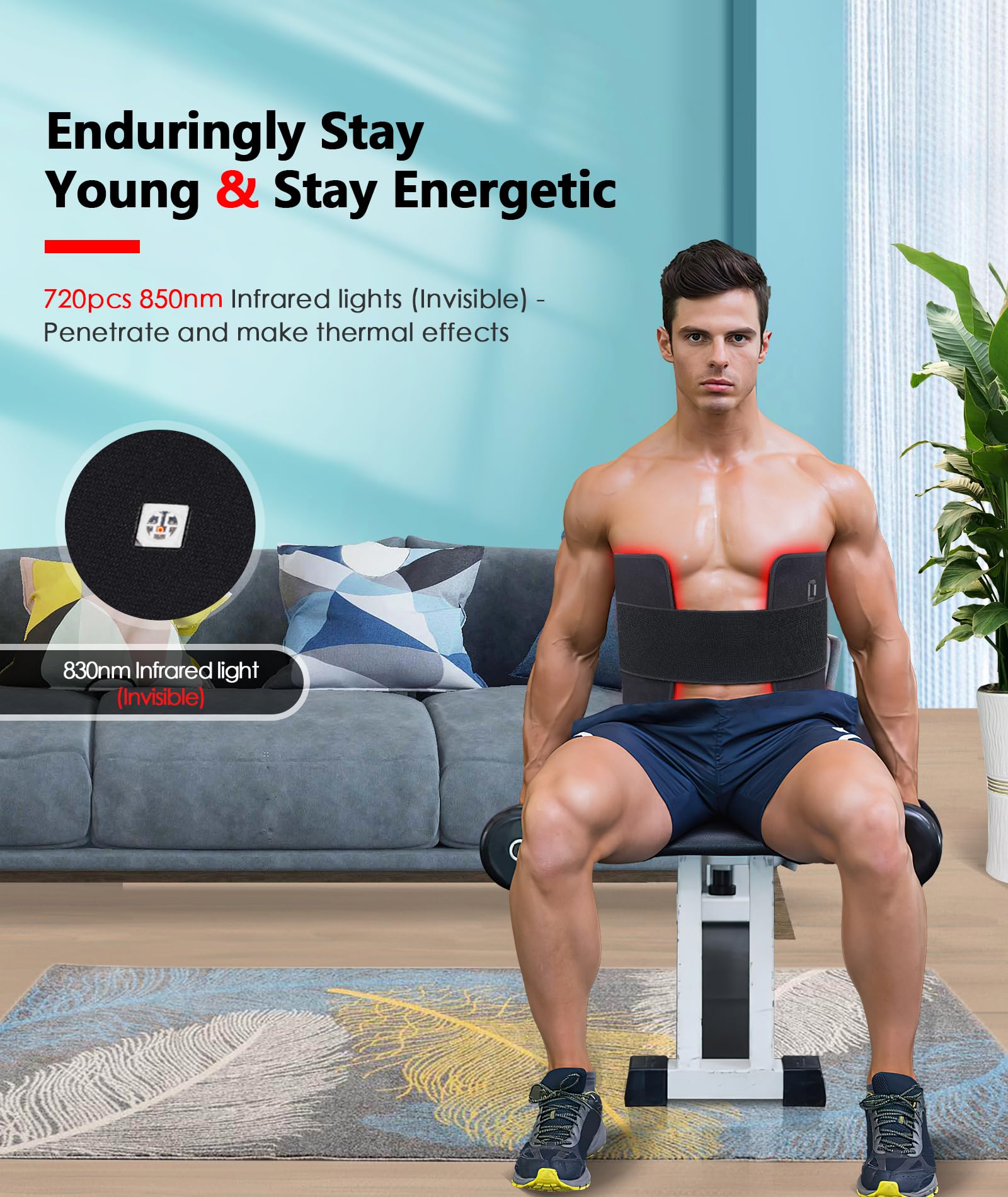 Astarexin red light pad targets neck area for stiffness relief.