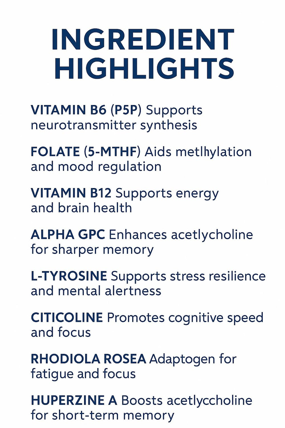 Astra Formulas Cognitive Edge ingredients section highlights memory and mood support.