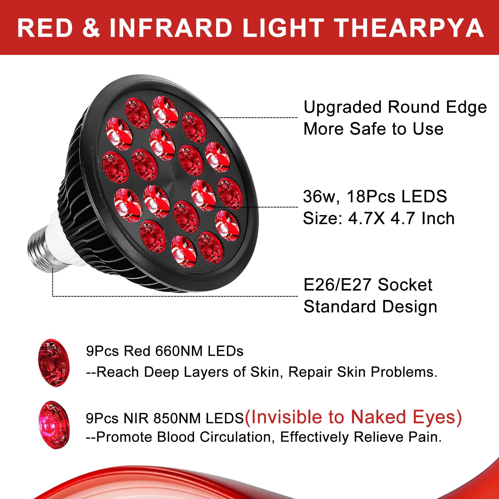 Aswaysun red and near-infrared LEDs (660nm/850nm) for combined light therapy.
