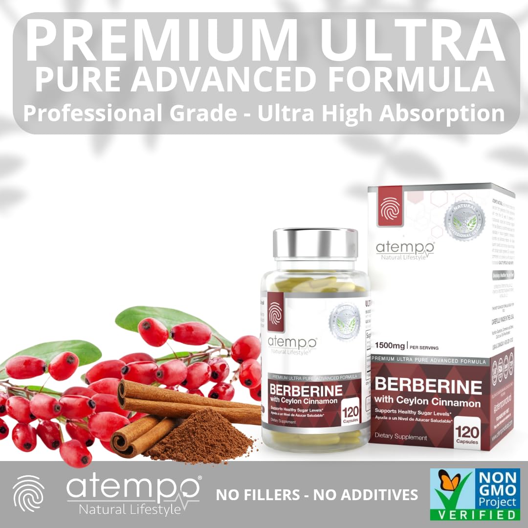 ATEMPO NATURAL LIFESTYLE Berberine Cinnamon capsules for convenient daily supplementation
