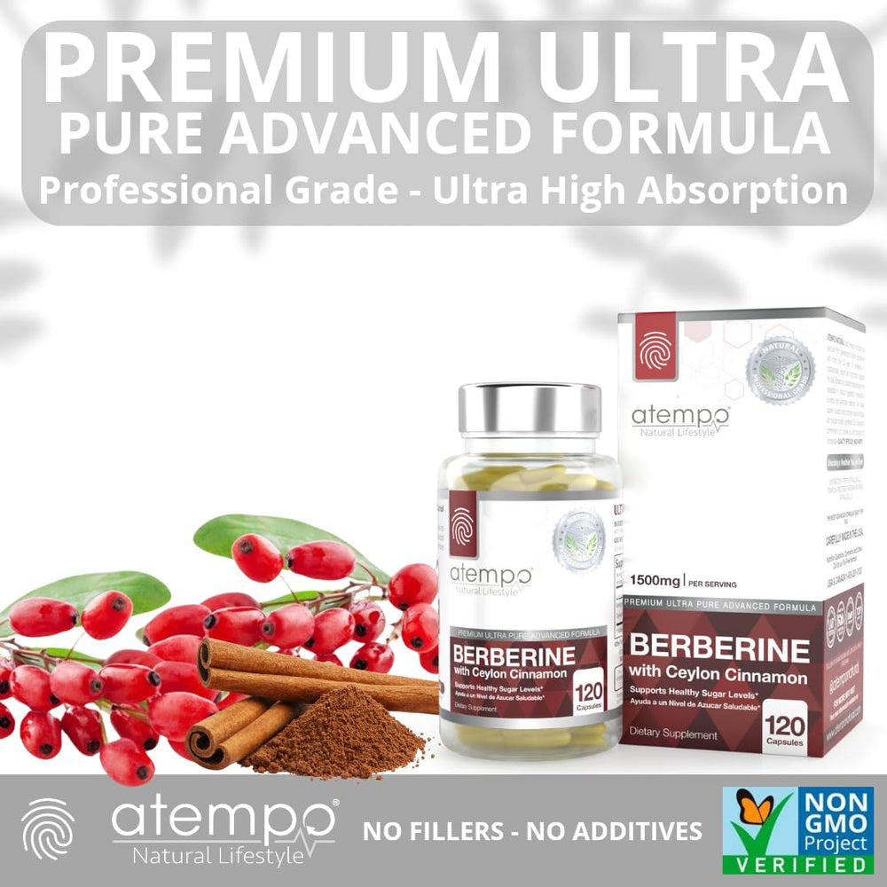ATEMPO NATURAL LIFESTYLE Berberine Cinnamon capsules for convenient daily supplementation