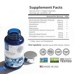 ATEMPO NAD+ capsules close-up highlighting high-absorption energy support