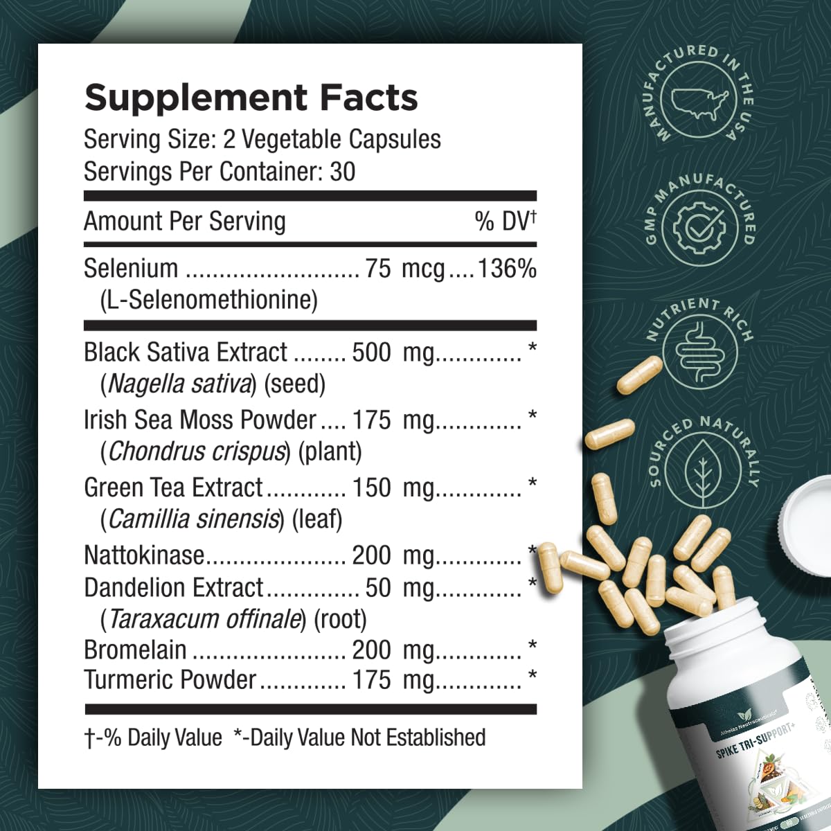 Athelas Spike Tri-Support+ green tea leaf extract capsule for antioxidant-friendly routine
