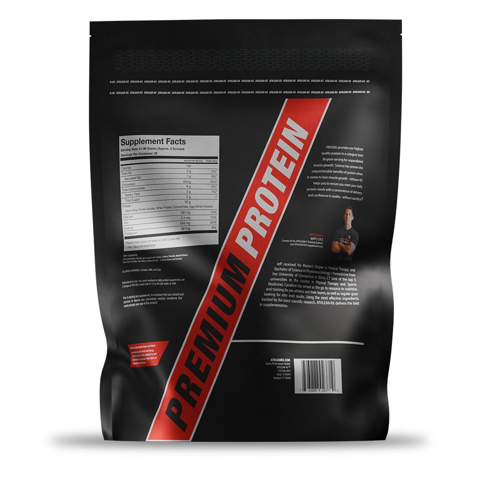 ATHLEAN-RX PRO-30G chocolate salted caramel label detail with clear ingredients