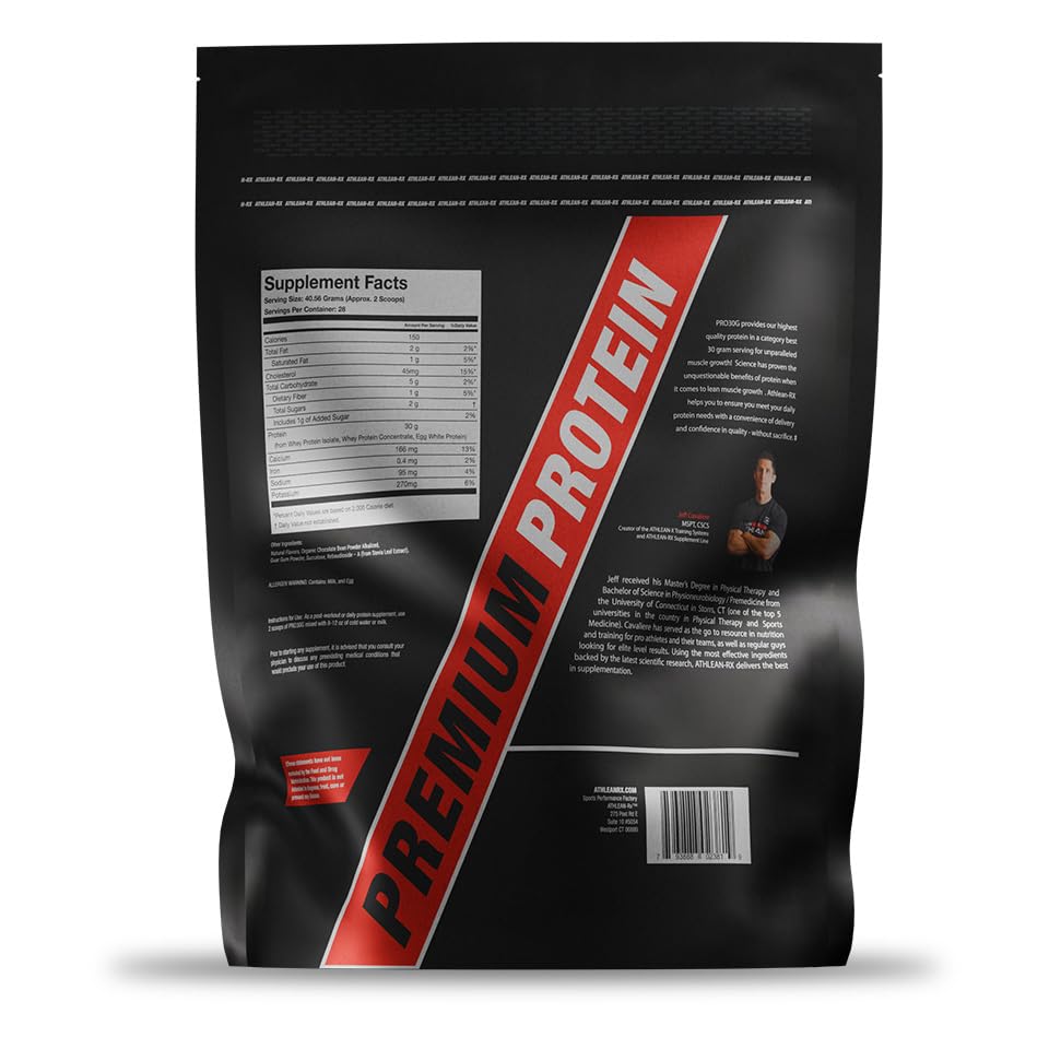 ATHLEAN-RX PRO-30G scoop delivering easy-to-mix protein for smooth shakes.