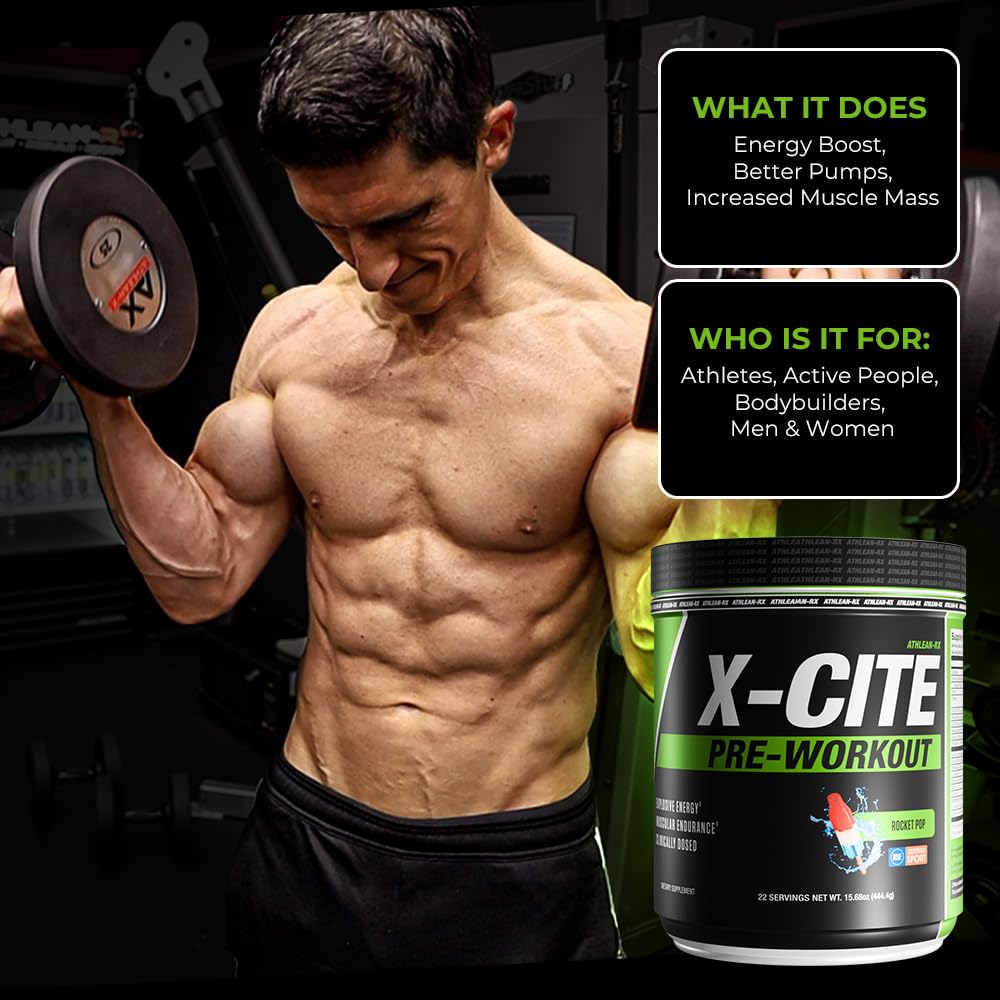 Athlete using X-CITE pre-workout in the gym for focus and endurance.