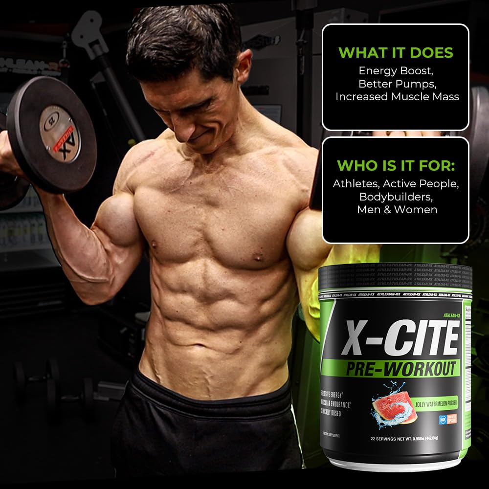 ATHLEAN-RX X-CITE athlete in training conveys focus and stamina.