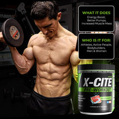 ATHLEAN-RX X-CITE athlete in training conveys focus and stamina.