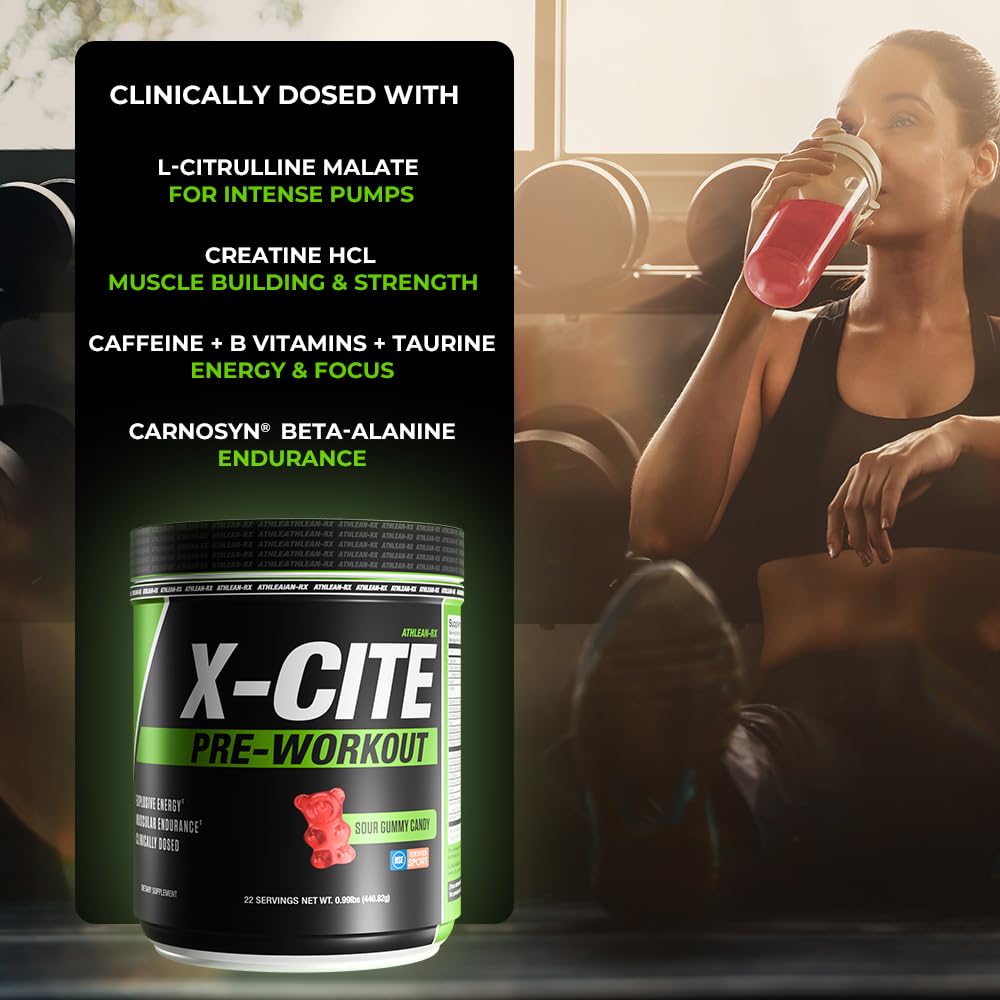 ATHLEAN-RX X-CITE label close-up confirms NSF certification and quality