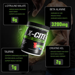 ATHLEAN-RX X-CITE scoop close-up shows precise serving for consistent results