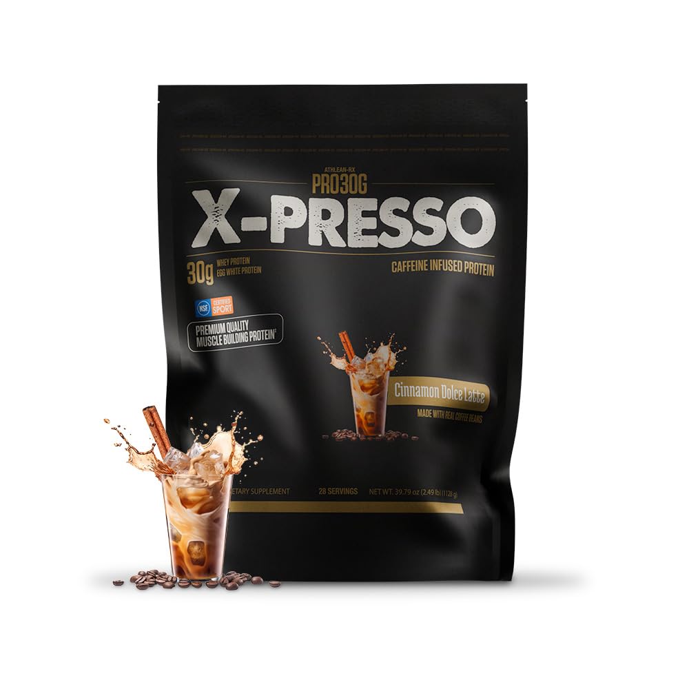 ATHLEAN-X PRO-30G Xpresso bottle pour demonstrates quick caffeinated protein for post-workout energy