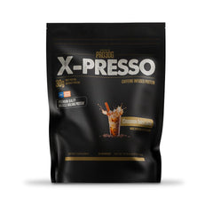 ATHLEAN-X PRO-30G Xpresso shake in glass shows creamy texture and smooth mix