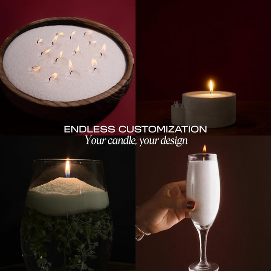 ATIPIKAL pearled candle with jasmine scent brightens small rooms with calm aroma.