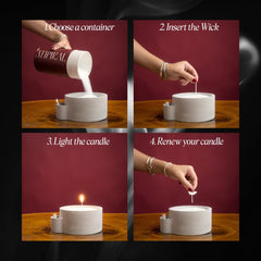 ATIPIKAL refillable candle container supports sustainable reuse.