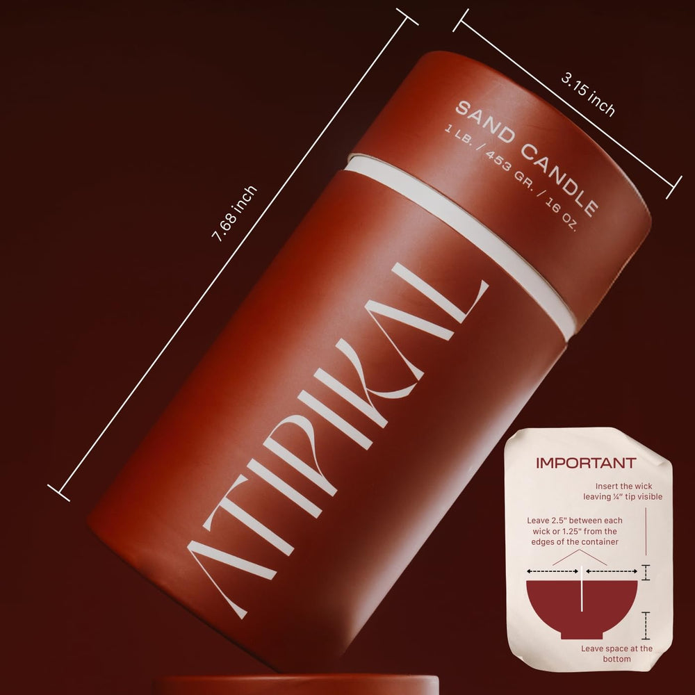 ATIPIKAL self-extinguishing sand candle adds safety for gatherings.