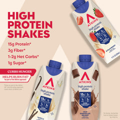 Atkins Best Sellers Vanilla Shake 4ct bottle image for busy mornings