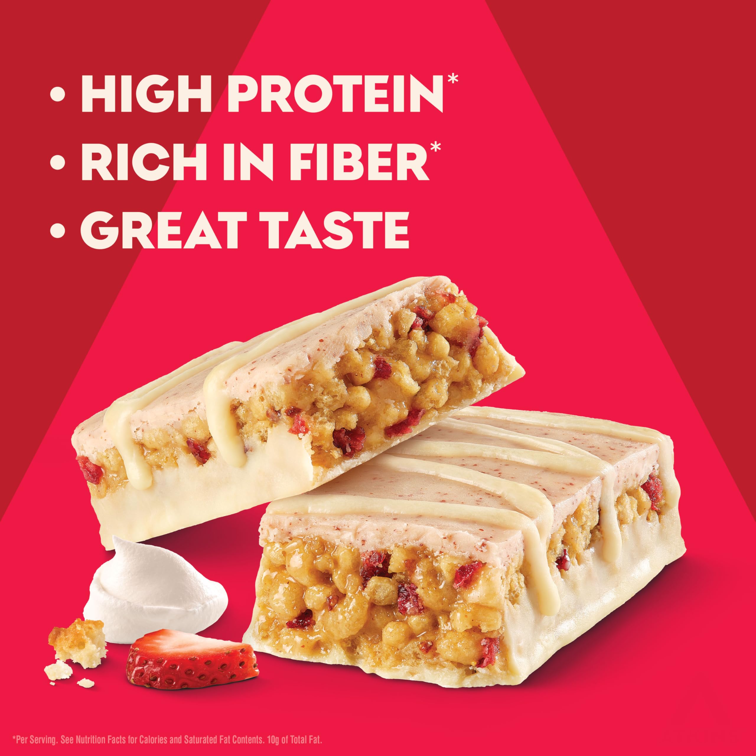 Front view of Atkins Strawberry Shortcake Bar, dessert-inspired treat