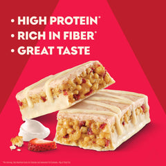 Front view of Atkins Strawberry Shortcake Bar, dessert-inspired treat