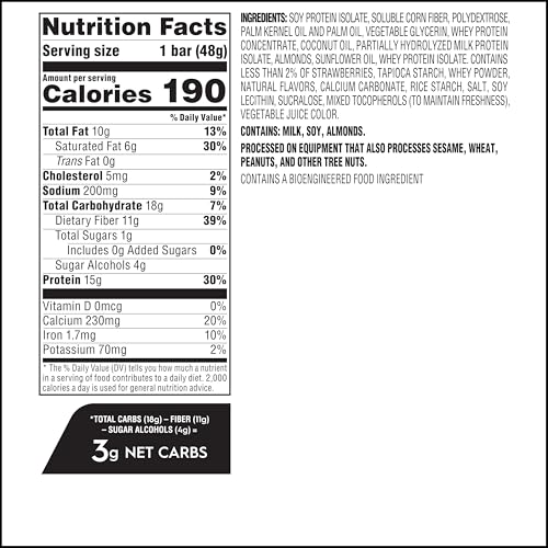 Slice of Atkins Strawberry Shortcake Bar highlighting texture