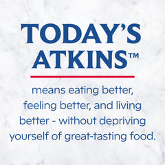 Atkins Strong gym bag image suggests on-the-go nutrition.