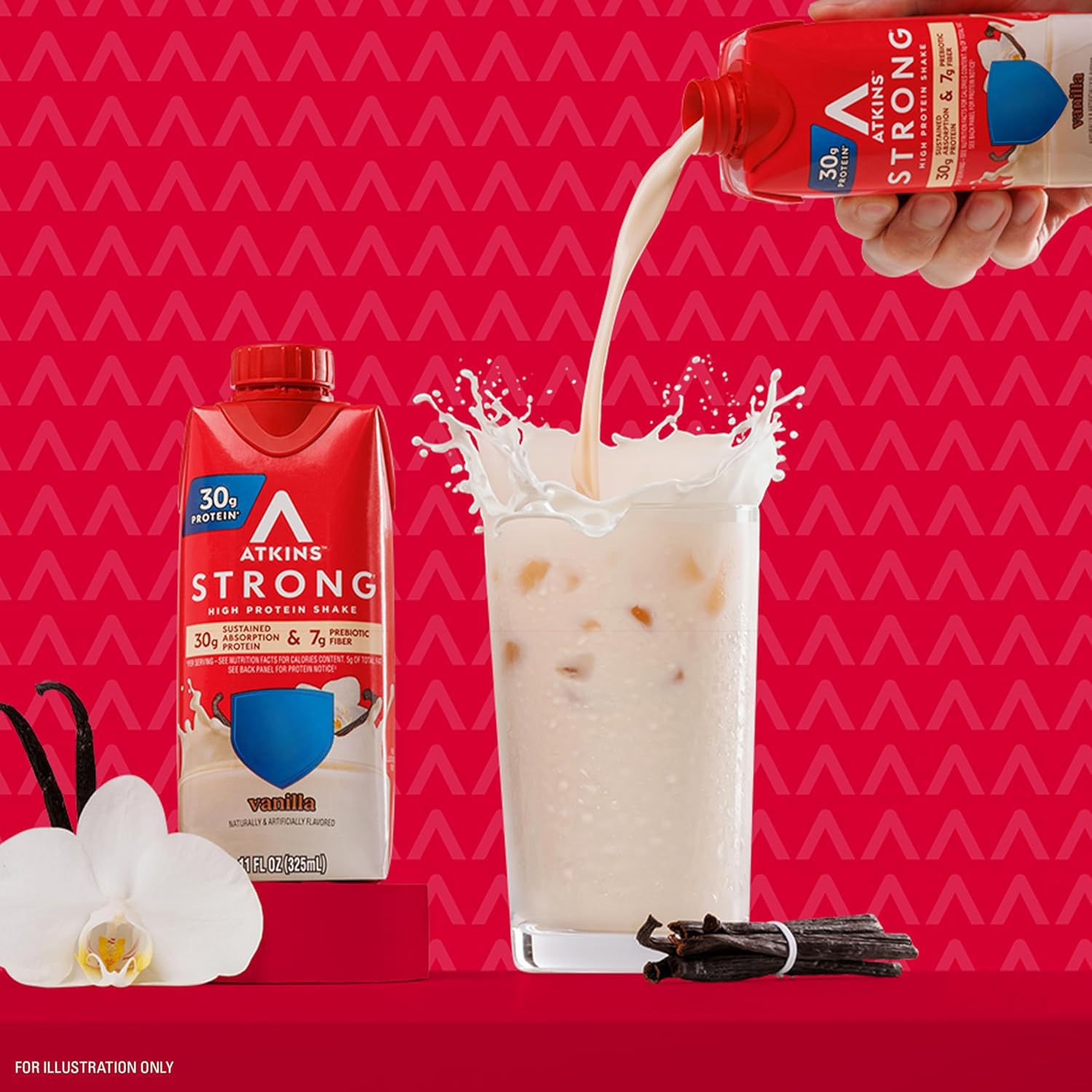 Atkins Strong shake with prebiotic fiber supports gut health and fullness.