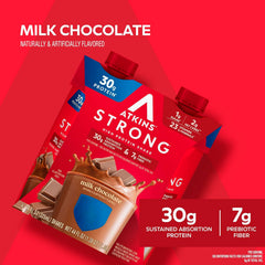 Atkins Strong label close-up highlighting nutrition and keto-friendly claim