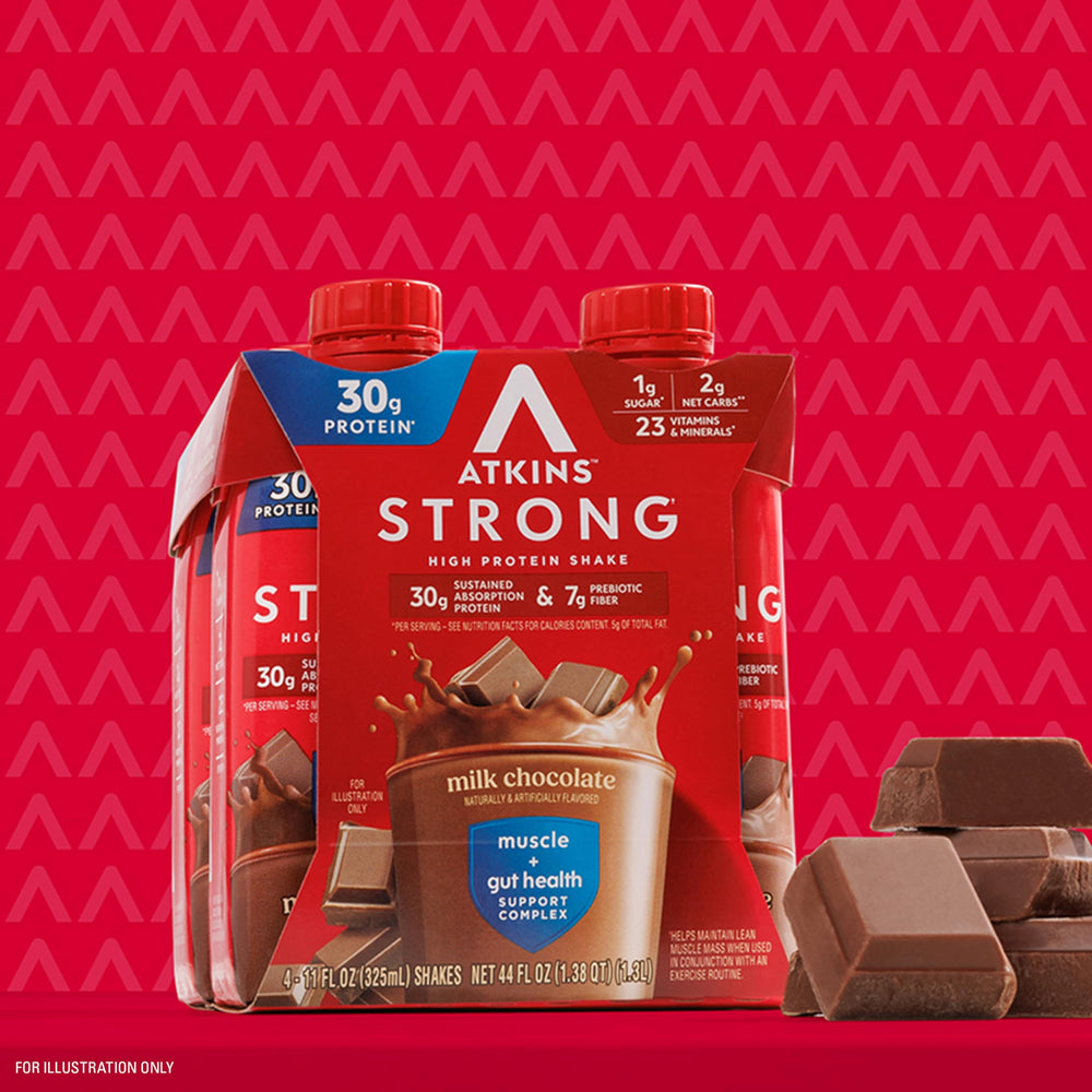 Atkins Strong shake in cooler or gym bag for travel