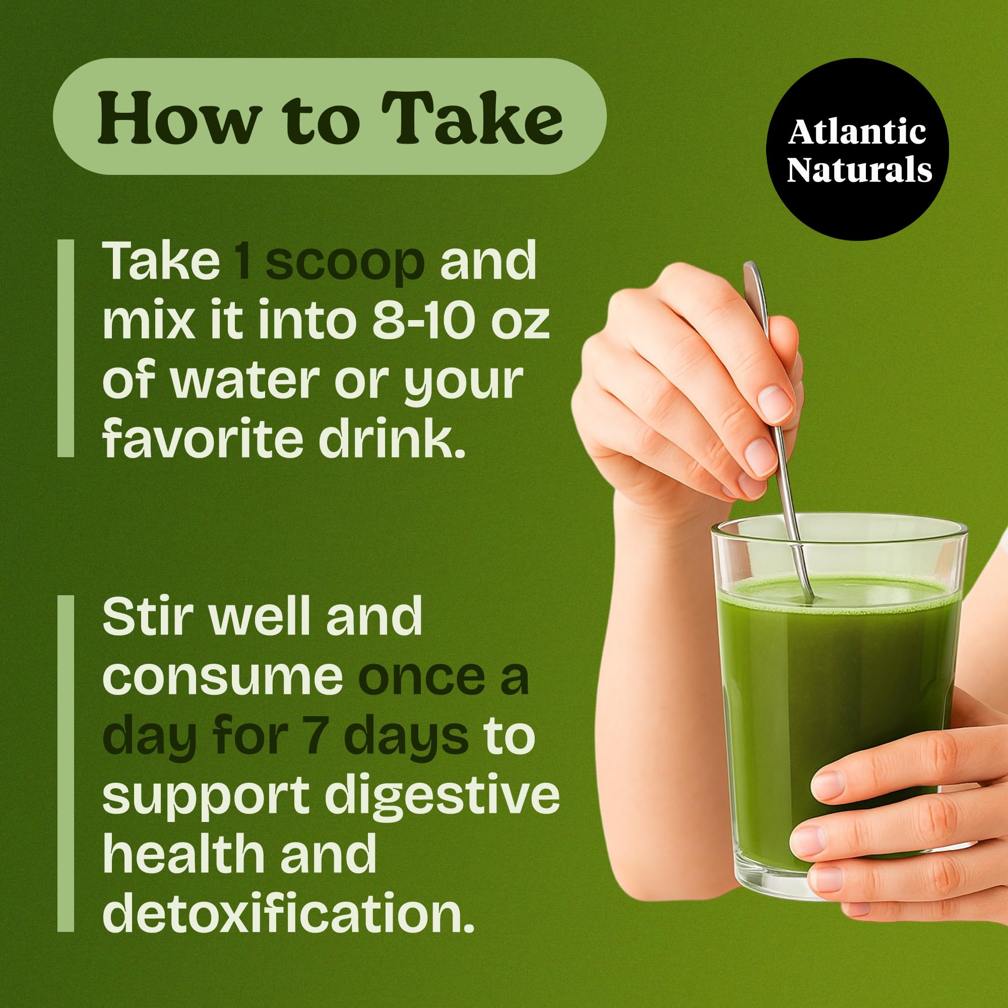 Atlantic Naturals Sea Moss 7-Colon Cleanse label shows 7-day plan and usage.