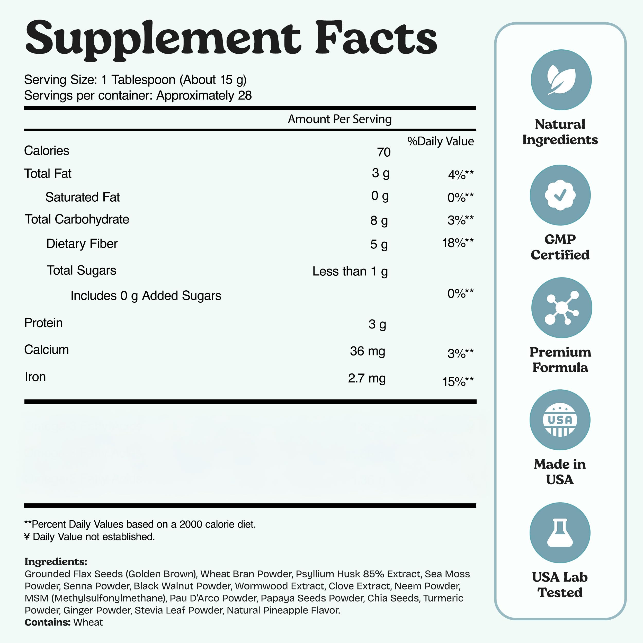 Atlantic Naturals Sea Moss Digestive Drink close-up with pineapple flavor notes