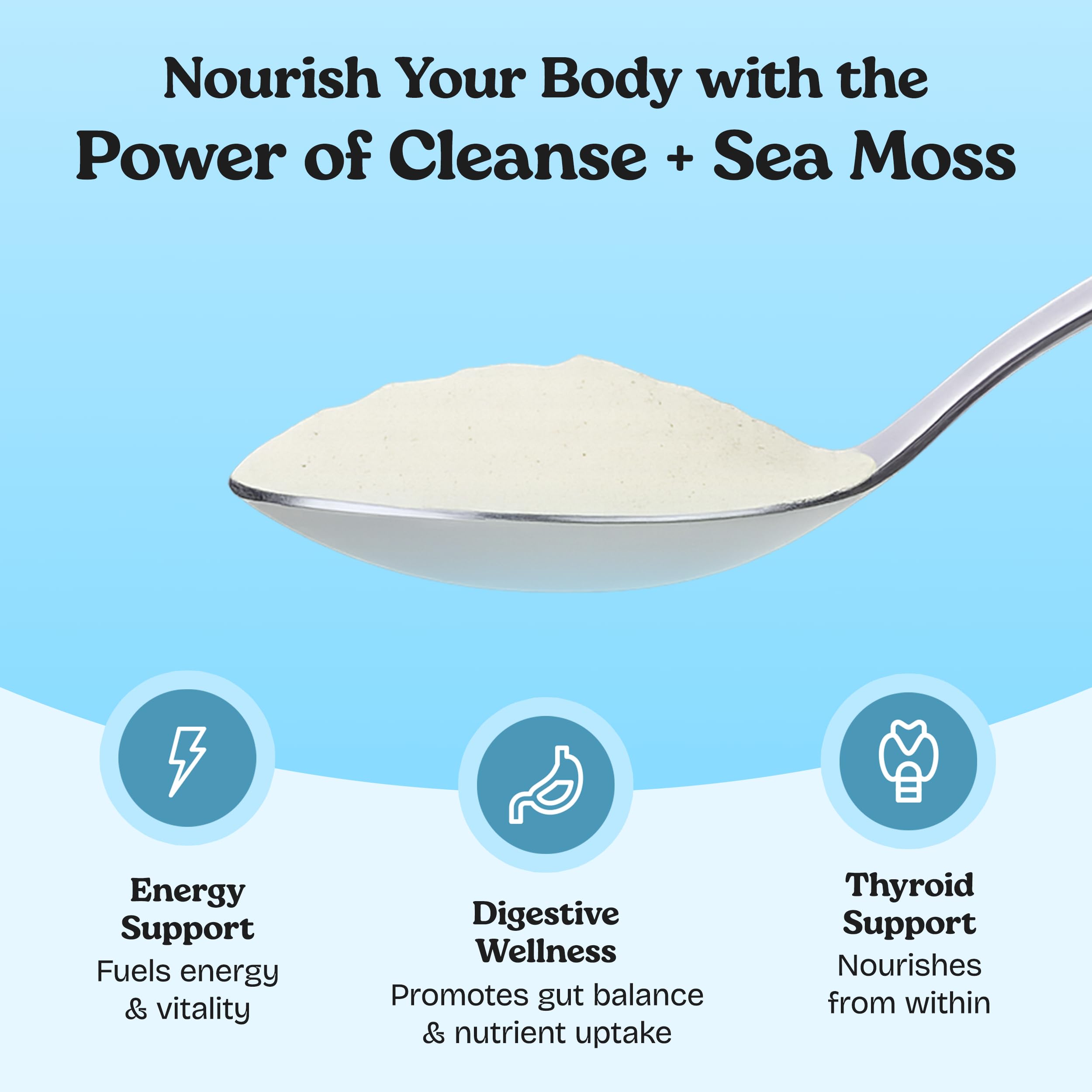 Atlantic Naturals Sea Moss Digestive Drink highlighting psyllium husk fiber-rich base