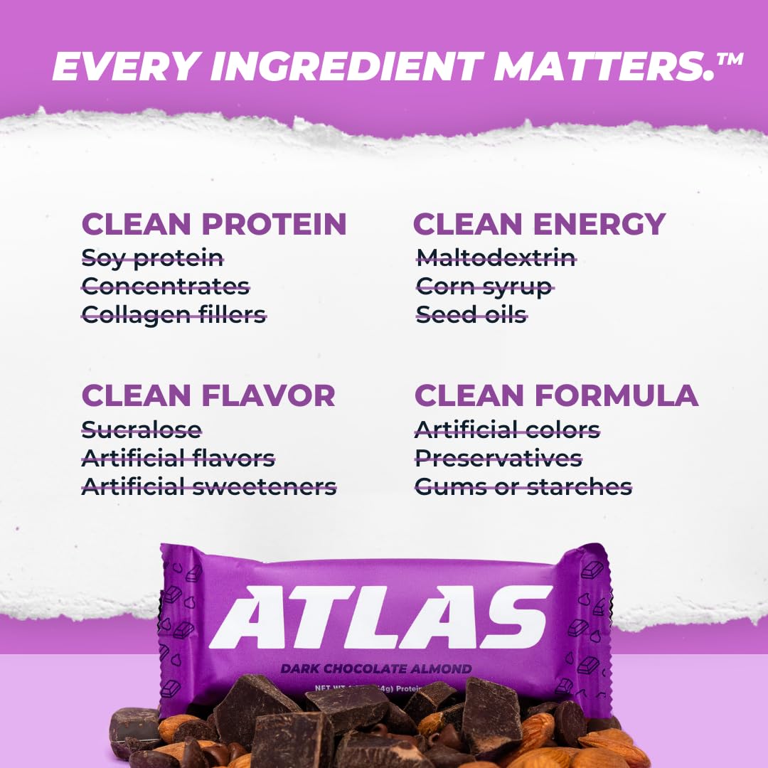 Atlas Bar rests on a desk for a quick workday protein boost.