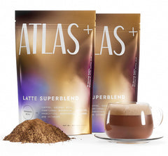 Atlas Coffee Club Latte Superblend cup steaming showing creamy aroma and energy