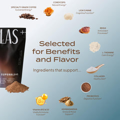Steaming Atlas+ Coffee Superblend cup reveals rich aroma and smooth texture.