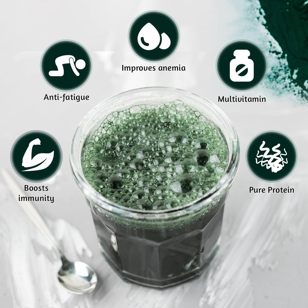 ATNreuro spirulina powder scoop highlighting easy-to-use packaging