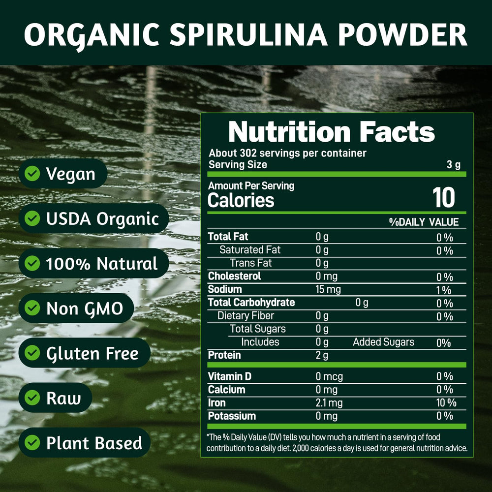 ATNreuro spirulina powder mixed into a vibrant smoothie