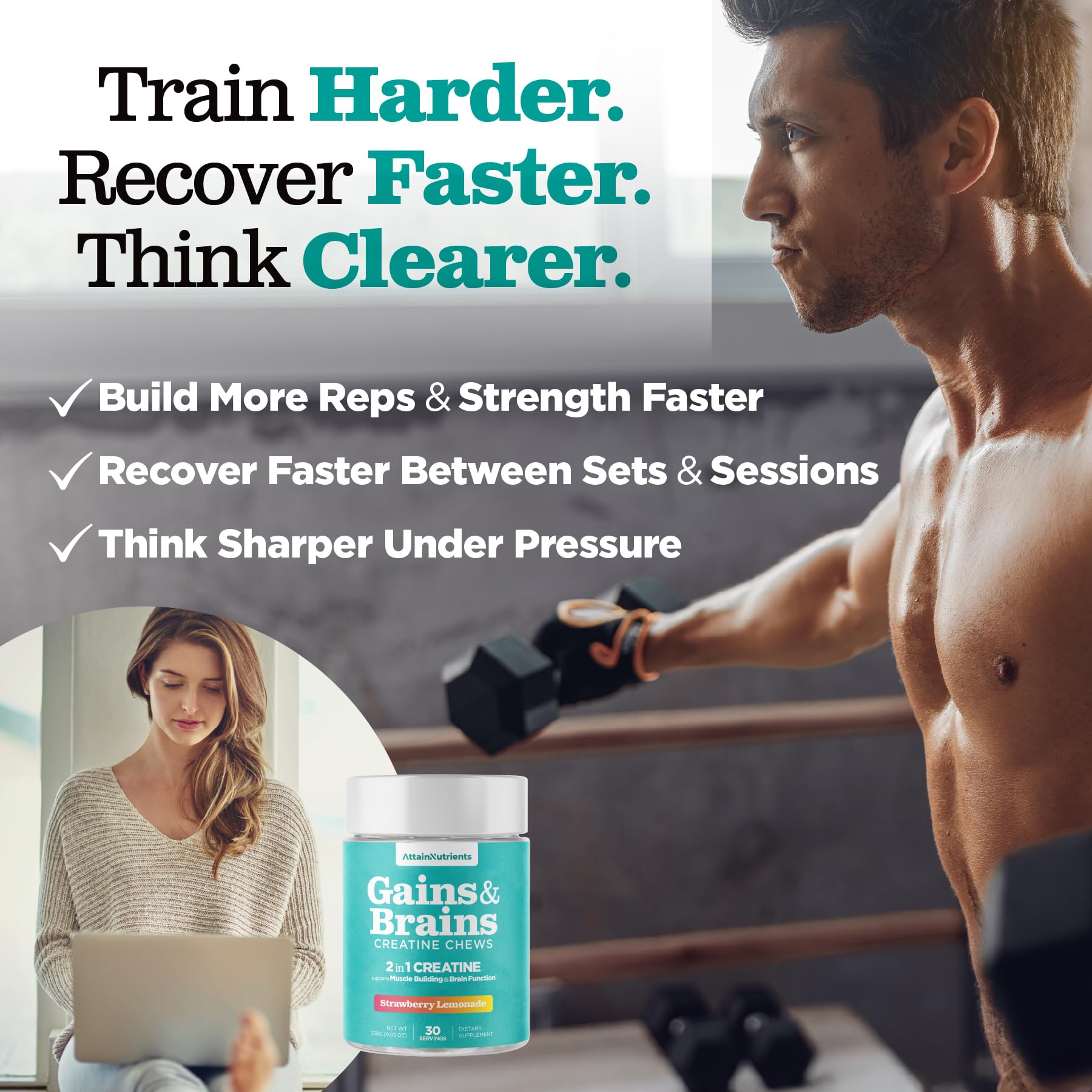 Attain Nutrients Creatine Chews made in USA in FDA-registered facility