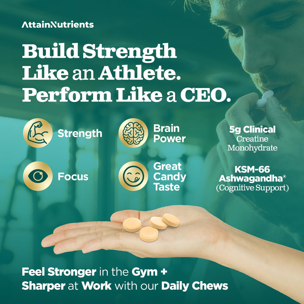 Attain Nutrients Creatine Chews tropical mango close-up showing chewy texture.