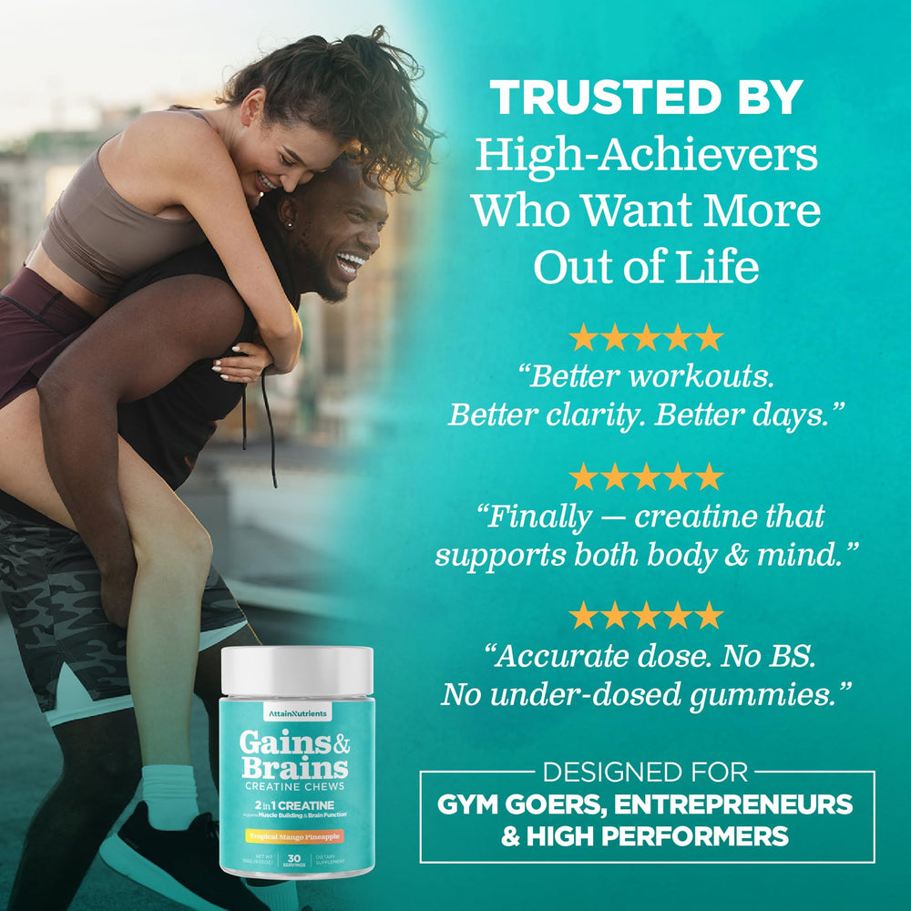 Attain Nutrients Creatine Chews in athletic setting for workouts.