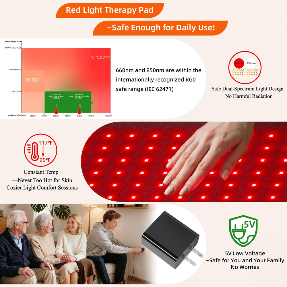 Close-up of 660nm red light on surface skin layer for refreshment